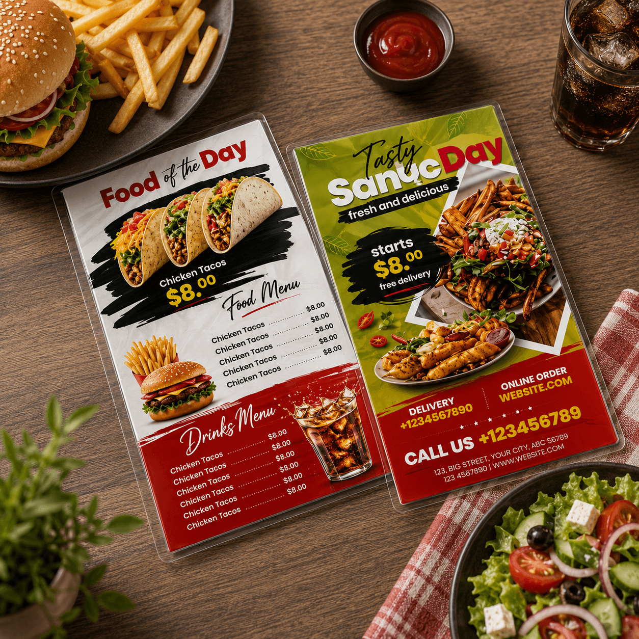 Laminated Restaurant Menus