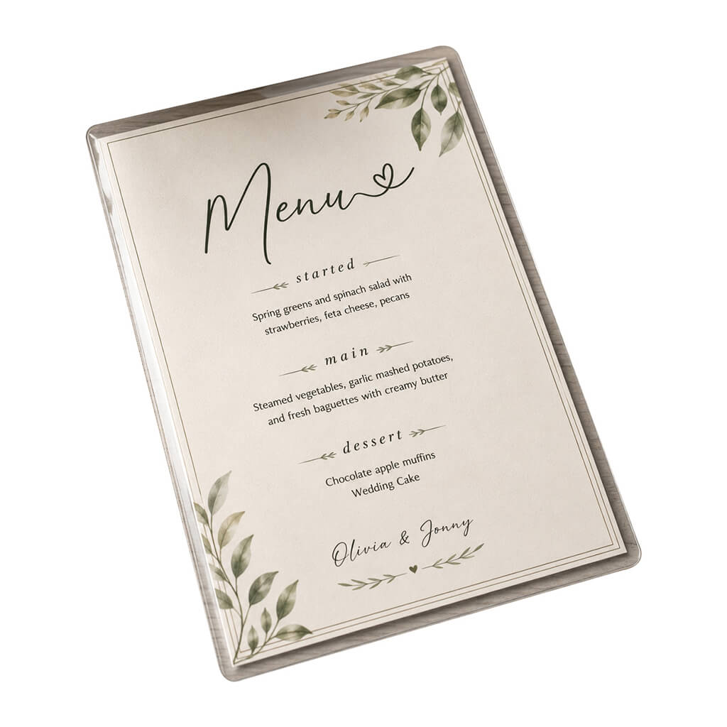Laminated Restaurant Menus